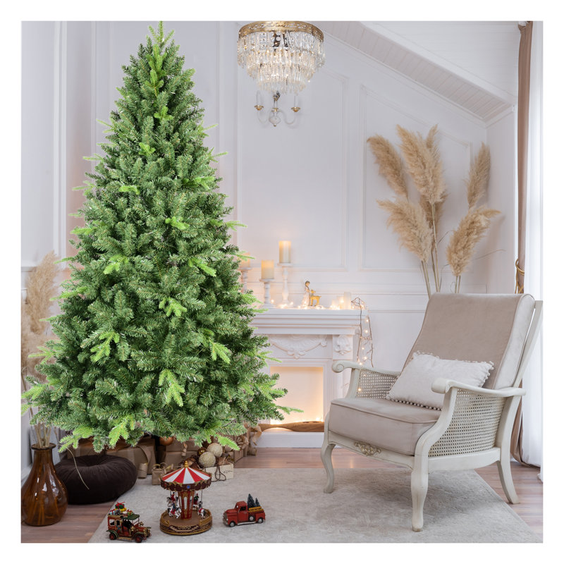 Arbre de Noël de qualité supérieure 7,5 pi avec 2155 extrémités en PE + PVC - Arbre de Noël artificiel réaliste avec branches articulées et support en métal pour décoration des Fêtes