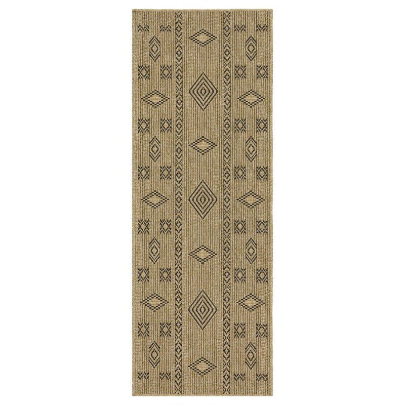 Earth GC_NTL1001 Jute/Black 2 Ft. 7 In. X 7 Ft. 3 In. Indoor/Outdoor Area Rug, Runner 2'7" x 7'3"