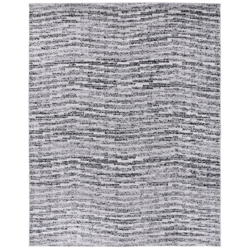 Tapis noir / argenté Riebe, Rectangle 10 pi x 14 pi