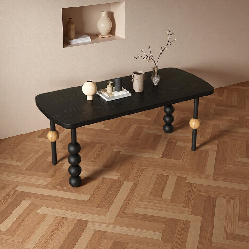 Table de salle à manger haut de gamme noire, H 29,52 po x L 78,74 po x l 31,49 po