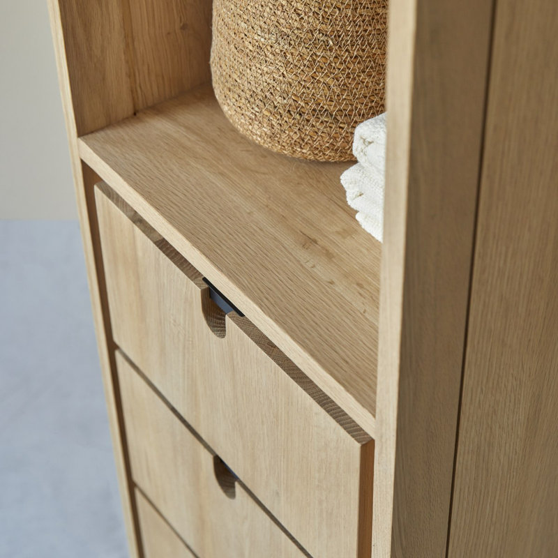 Jonàk Solid Wood Linen Cabinet, Natural