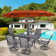 Alyah 6 - Person Metal Patio Dining Set with Rectangular Table