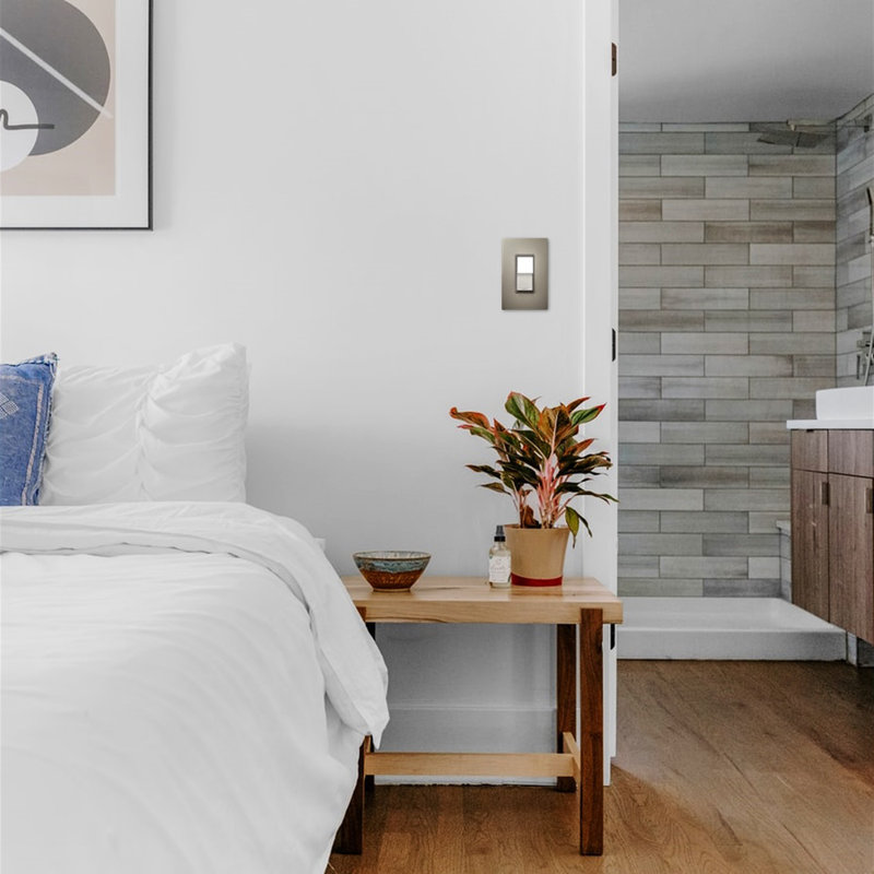Radiant 15-Amp Combination Night Light and Single Pole/3-Way Rocker Light Switch, Nickel
