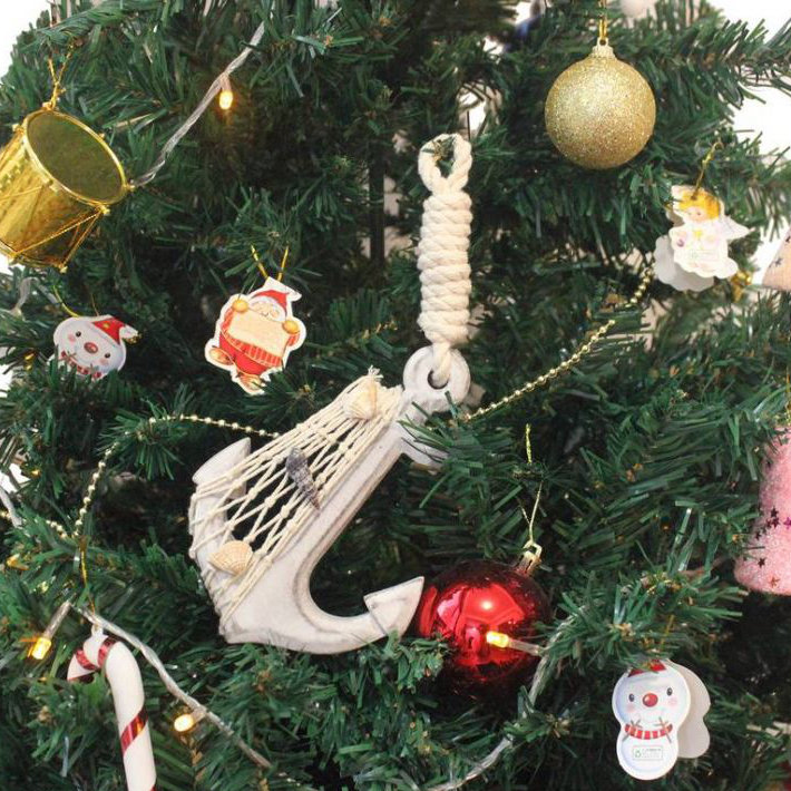Ornement de noël ancre, Blanc