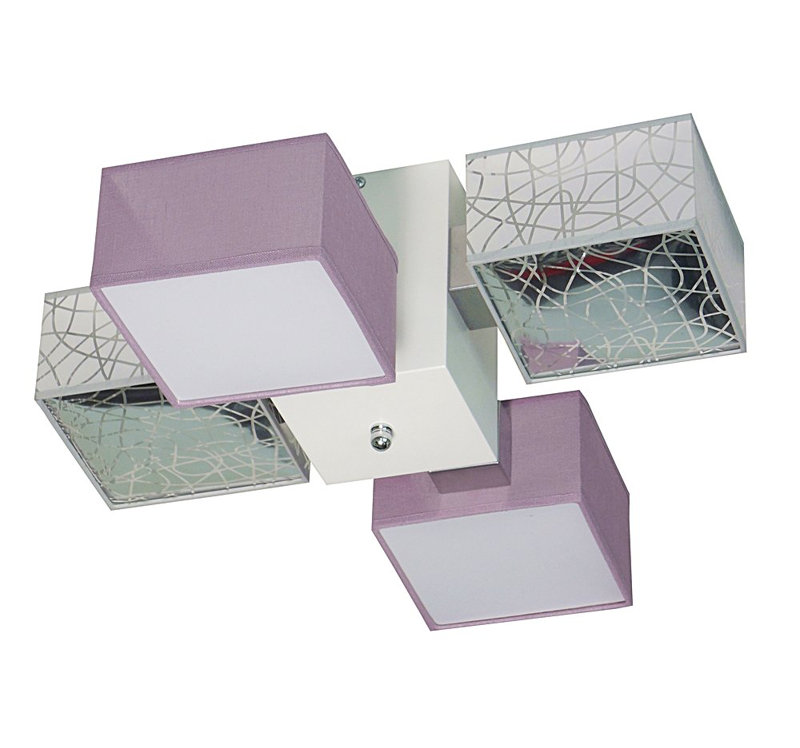 Miranda Semi Flush Mount, Light Brown, Silver and purple