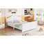 Lit double en bois blanc avec tête de lit et plateforme facile à utiliser pour plus de performance-129982936-129982937