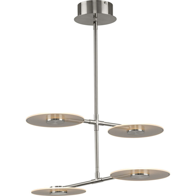 Luminaire suspendu unique à 3 lumières Mcduff, Nickel brossé