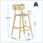 Tabouret de bar d'intérieur en bois, fini, ensemble de 2-157909827