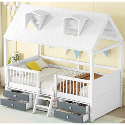 Twin Size Wood Bed House Bed Frame