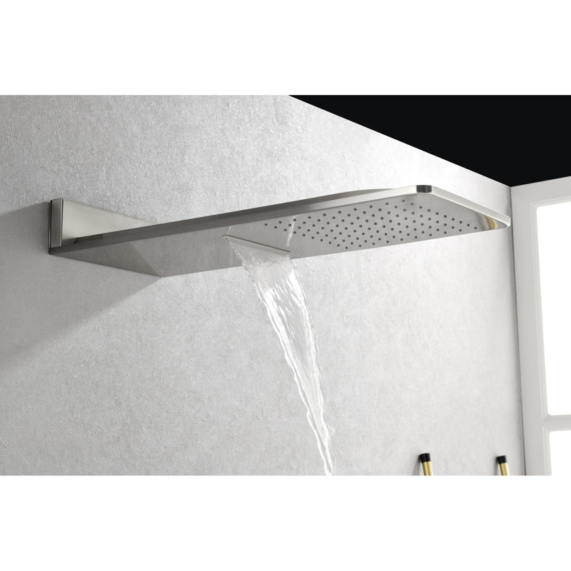 Douche murale en nickel brossé avec 3 jets de corps et douchette à main, nettoyage facile, douchette pour une baignade agréable