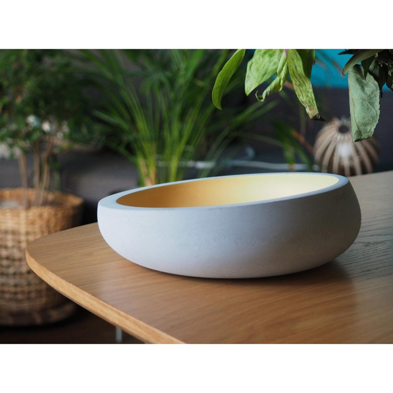 Rosato Handmade Concrete Decorative Bowl 1, Yellow