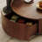 2-Piece Modern Round Nesting Coffee Table Set with 8mm Tempered Glass Top & Dual Storage Drawers - Space-Saving Walnut Wood Accent Tables for Living Room, Home Office