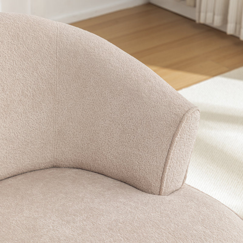 Chaise pivotante rembourrée en polyester avec repose-pieds, Polyester taupe
