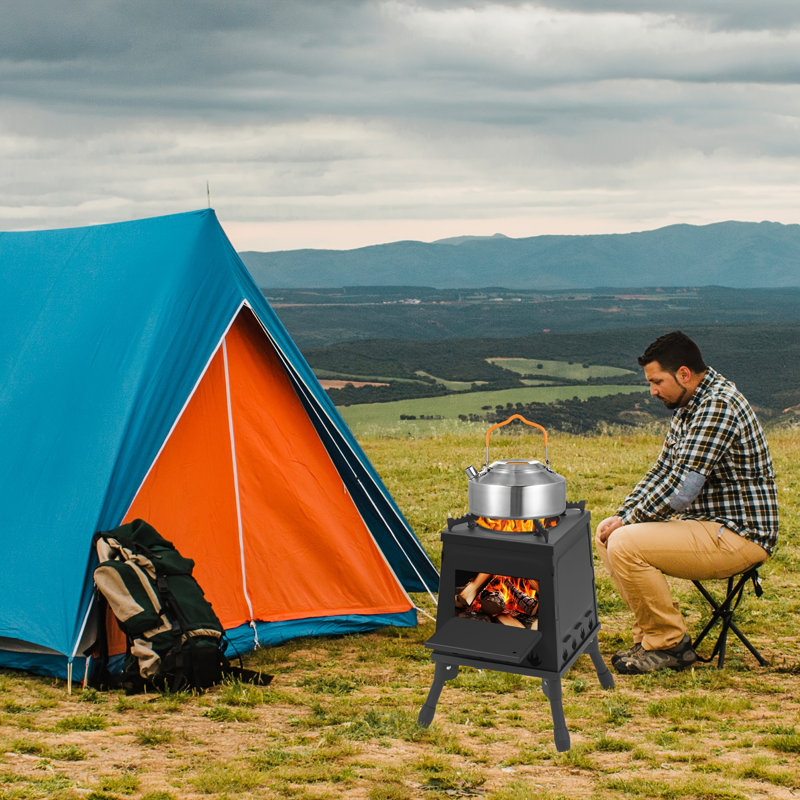 Foyer d'extérieur en métal avec barbecue