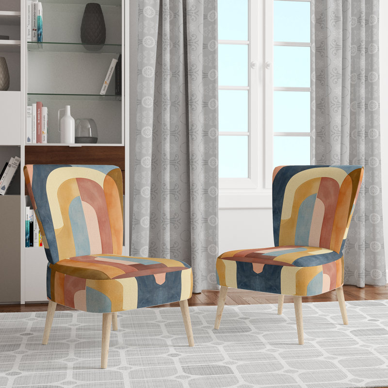 Chaise rembourrée Abstract Geometric, Side Chair Armless