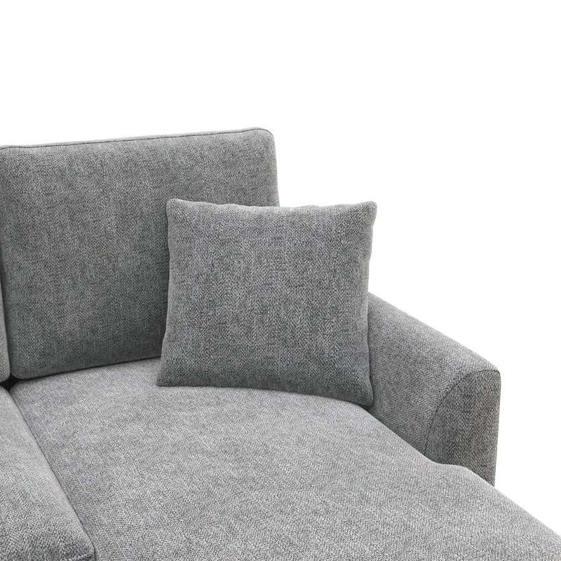 Derick 74" Wide Upholstered Sleeper Sofa With 2 Pillows And Storage, Gray