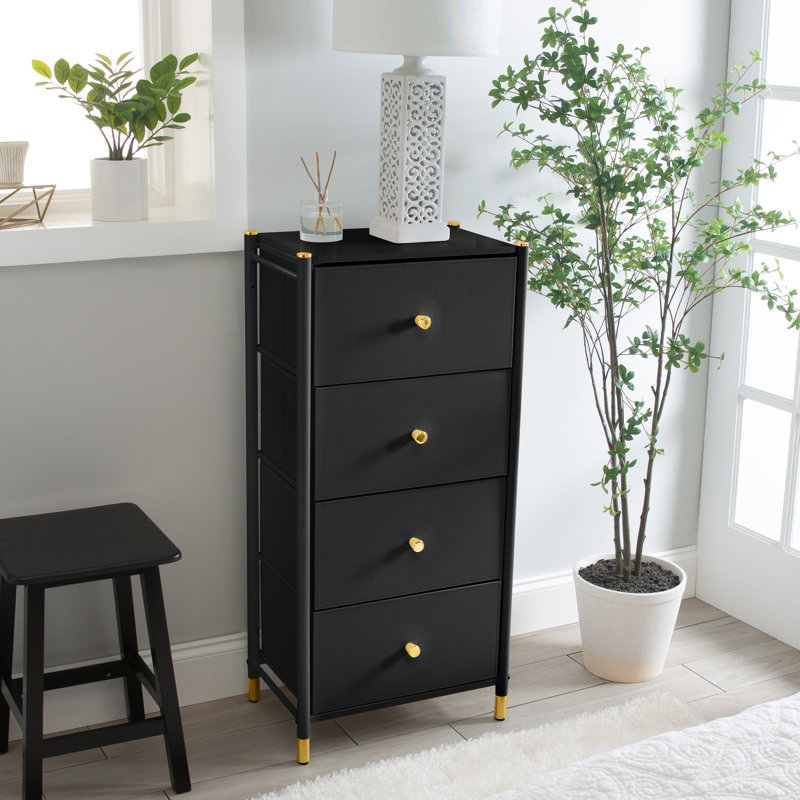 Naaz 18.11'' W 4 - Drawer Dresser, Black