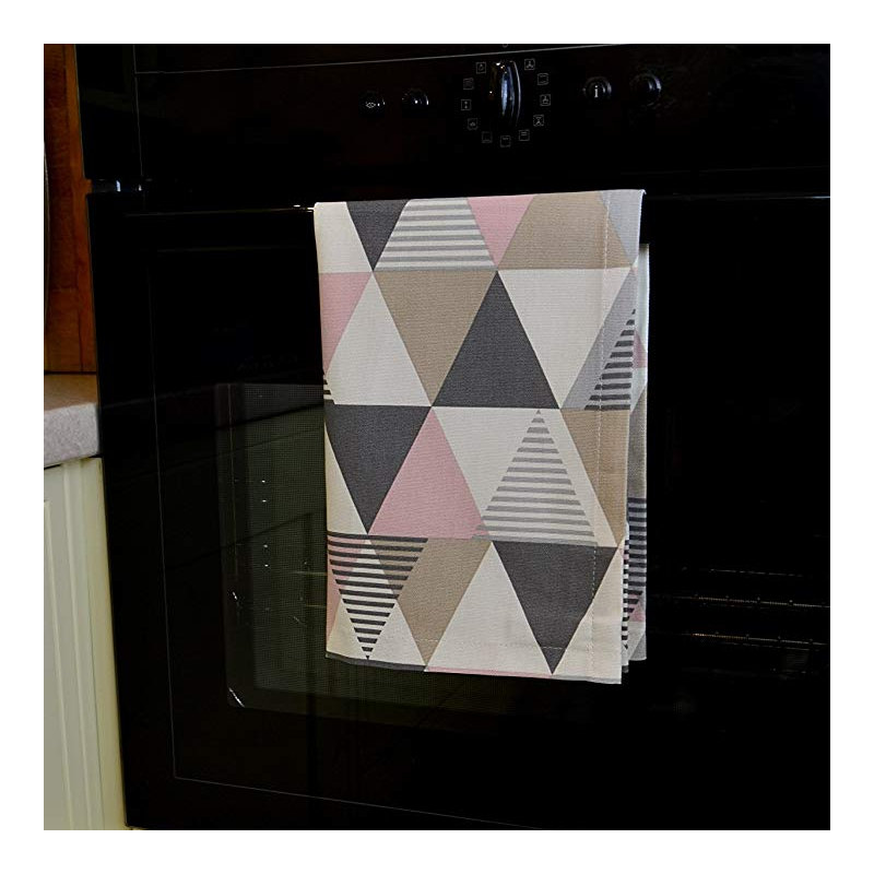 Amelia Cotton Jacquard Kitchen Towel, Blush Pink