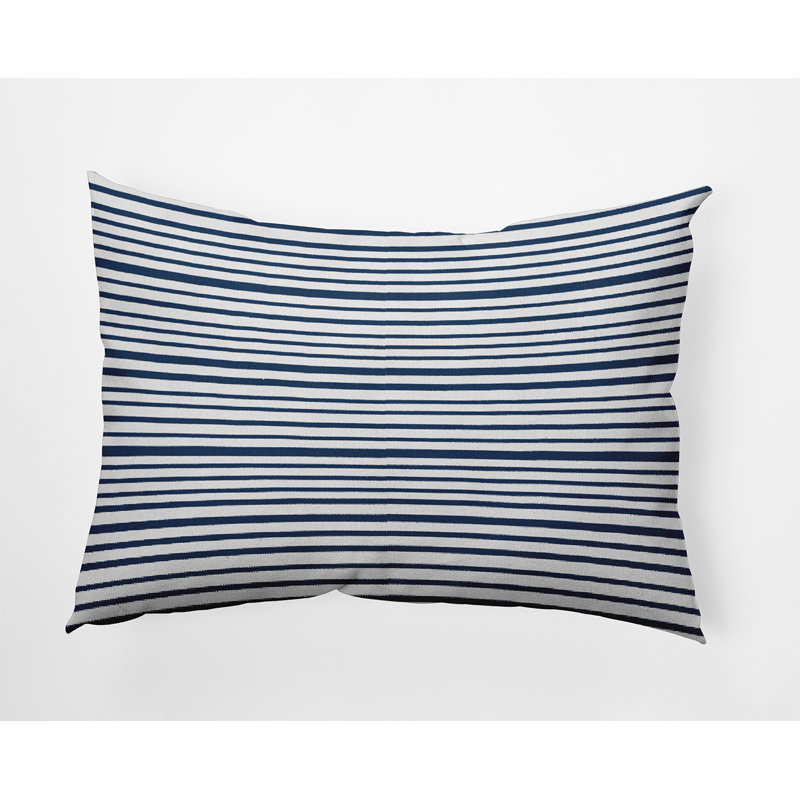 Coussin décoratif intérieur / extérieur Loom Lines, Bleu pierre, 14 po x 20 po