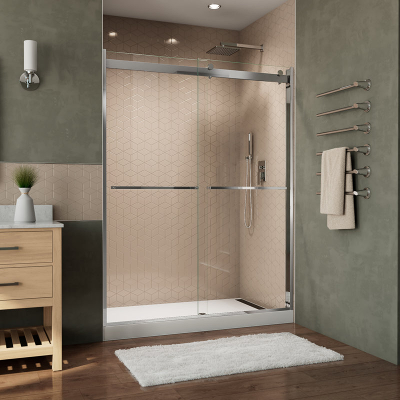 Essence-H 56" W x 76" H Semi-Frameless with ClearMax™ Technology Shower Door, Chrome