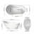 Premium High-Back Acrylic Free Standing Bath Tubs,Oval-Shape  Stand Alone White Soaker Tub(59×32 Inch)