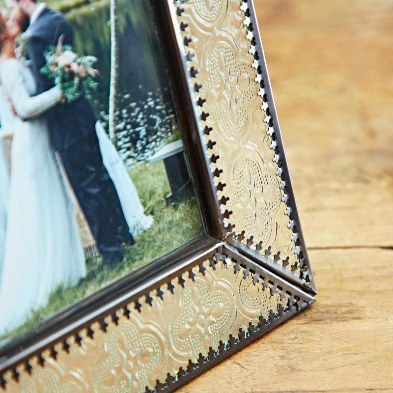 Antique Silver Glass Picture Frame
