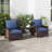 Ensemble de 4 coussins et coussins de dossier de chaise de patio, ensemble de remplacement de siège, ensemble de coussins pour meubles de jardin extérieurs,-97699741