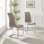 Lenworth Chrome and Glass Rectangular Dining Table Set with 4 Modern Faux Leather Chairs-337263340