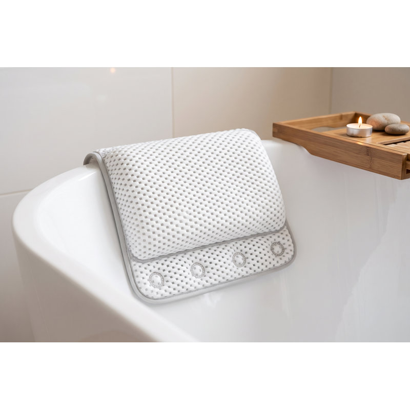 Appuie-tête de spa imperméable de luxe Edwa avec ventouses antidérapantes pour la tête, le cou et les épaules - blanc, Blanc