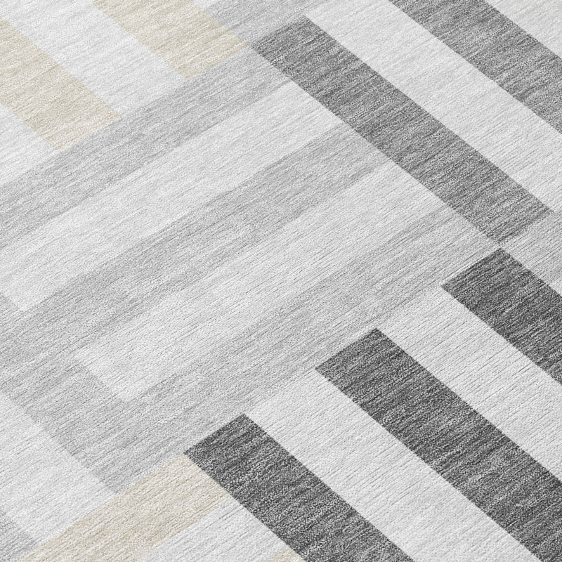 Machine Washable Indoor/Outdoor Aten ACN2332 Geometric Rug, Round 8'