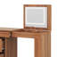 Bureau de coiffeuse avec miroir et lumières, coiffeuse de maquillage avec plateau tournant et 7 tiroirs, 9 compartiments, 3 tablettes, 3 modes de couleurs réglables-114193239
