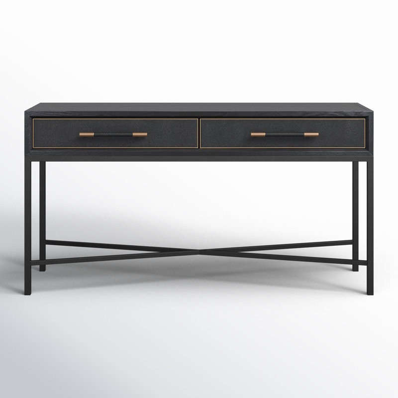 Meera 59" Console Table, Black, Black