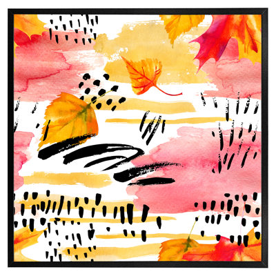 Minburn Abstract Fall Pattern In Bright Autumn Colours - Single Picture Frame Print