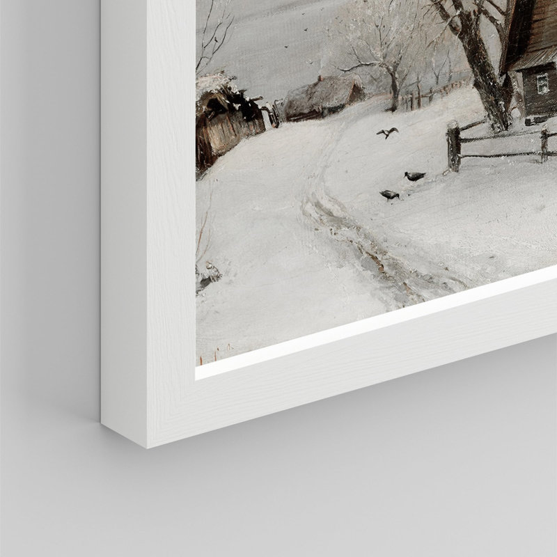 «Winter Snow Cabin» sur, Blanc, H 8 po x l 10 po