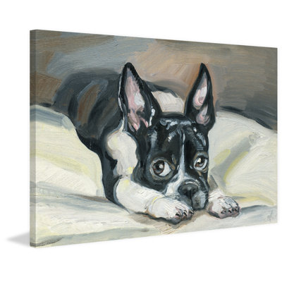Frenchie Eyes II 1 Piece Wrapped Canvas Painting