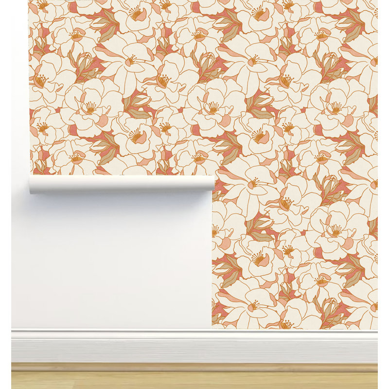 Rouleau de papier peint texturé L 12 pi x l 2 po Amy Mac Ready Designs, Rose / blanc