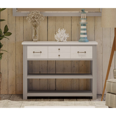 120 cm W Solid Wood Top Console Table