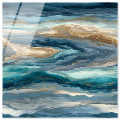 Art mural côtier Reef Echo II par Art Remedy, prêt à accrocher, 12 x 12