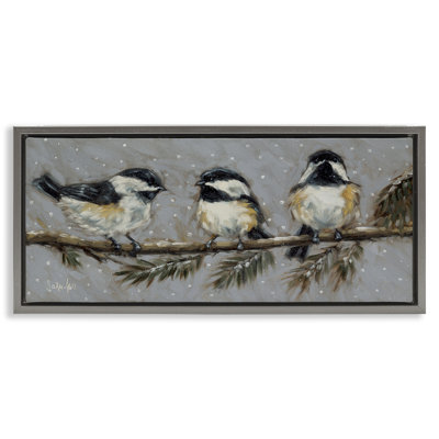 «Winter Bird Trio», art mural encadré par Sarah