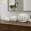 Set of 3 Decorative Objects for Home Decor - Modern Rounded Resin Sculptural Figurines 6", White