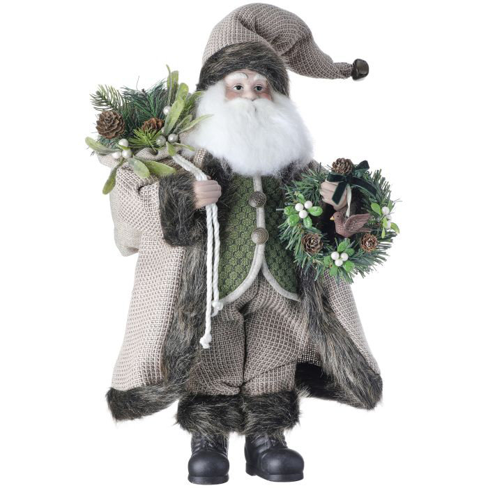 Regency International Standing Forest Santa with Bag and Wreath | Wayfair