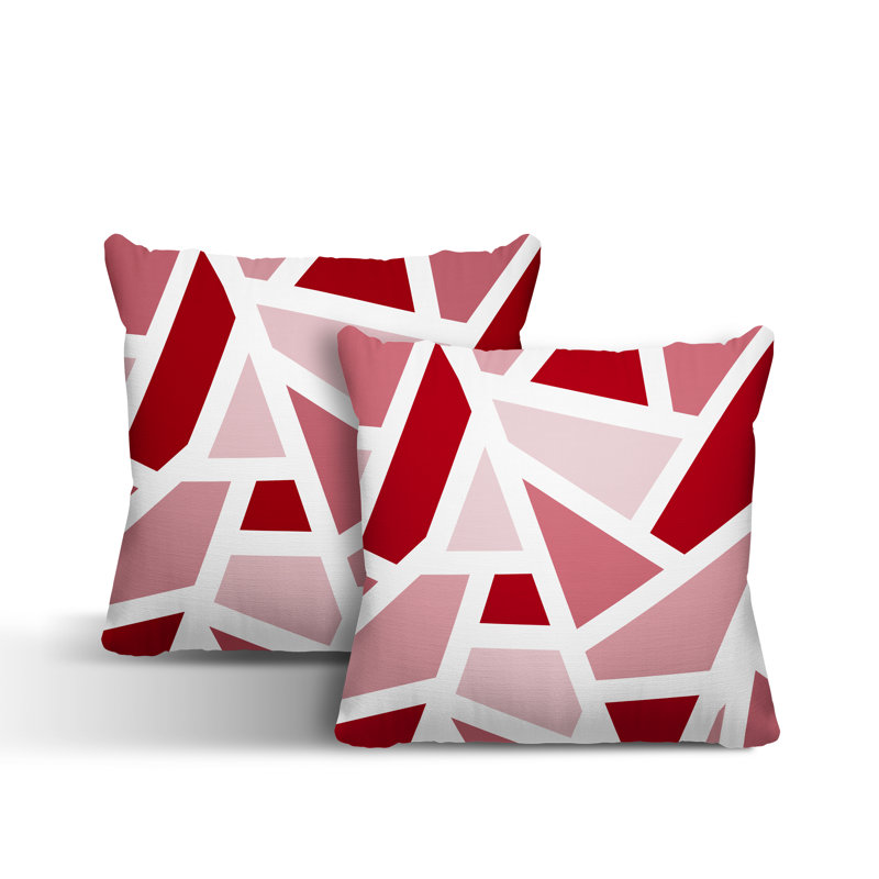 Coussin carré intérieur / extérieur Marion, L 17 po x H 17 po, Rouge