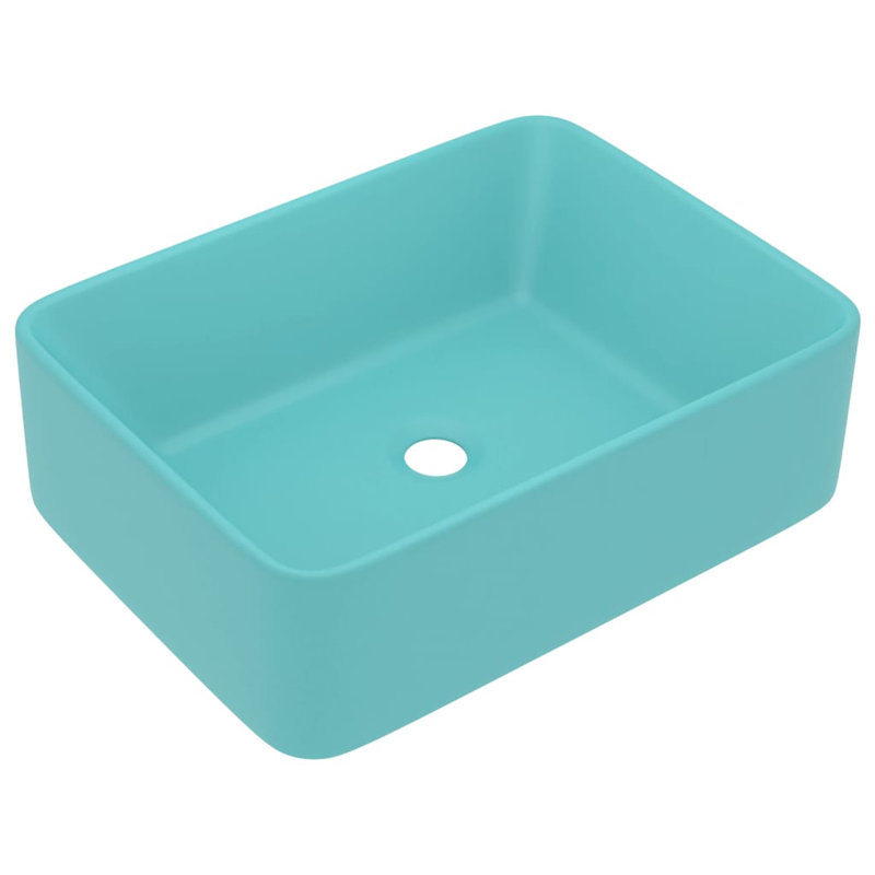 Lavabo mat 16,1 x 11,8 x 4,7 po en céramique vidaXL Luxury, Vert clair