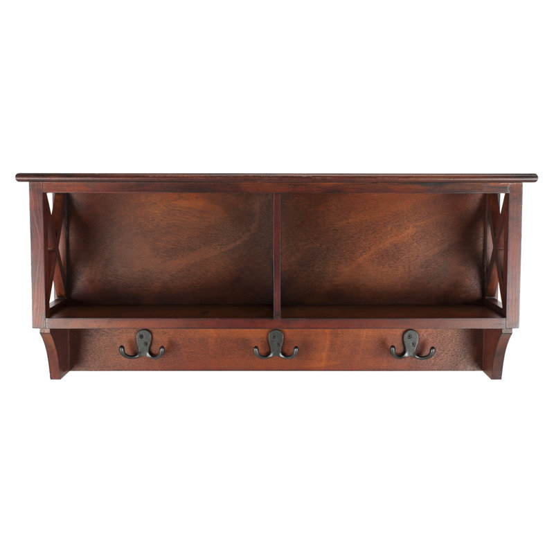 Beecher Wall 3 - Hook Wall Mounted Coat Rack, Cherry