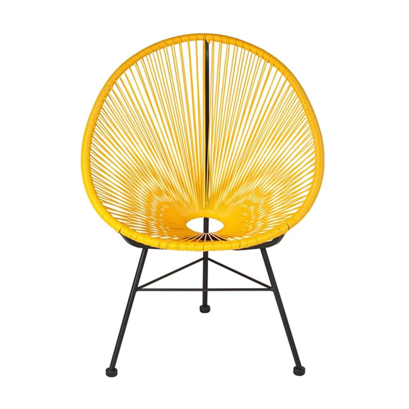 Dawud Outdoor Armless Lounge Chair, Yellow