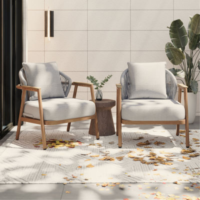 Fauteuil club en corde de teck Orla