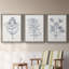 «Indigo Botany Study I», ensemble de 3 peintures sur toile encadrées-2125856208-2125856218