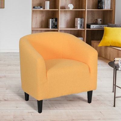 Hasting Upholstered Barrel Shaped Accent Chair Stylish Home Office Sofa Chair with comfy Seat and Backrest Perfect for Living Room Bedroom