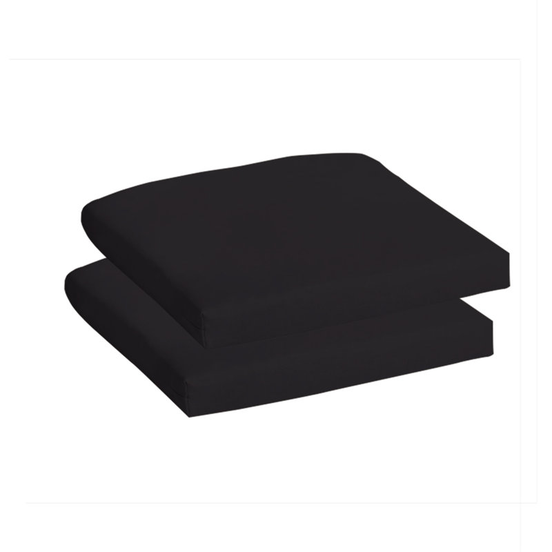 Coussin de siège d'extérieur, Noir, 19 po x 19 po
