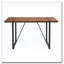 Table de salle à manger rectangulaire avec un dessus spécialement texturé et des pieds en métal noir-902759823